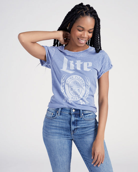 Vintage Blue $|& Recycled Karma Miller Lite Graphic Tee - SOF Front