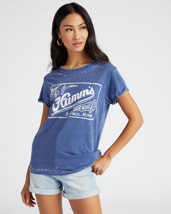 Navy $|& Recycled Karma Miller Hamm's Brewing Graphic Tee - SOF Front
