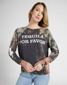 Tie Dye $|& Recycled Karma Tequila Por Favor Long Sleeve Graphic - SOF Front
