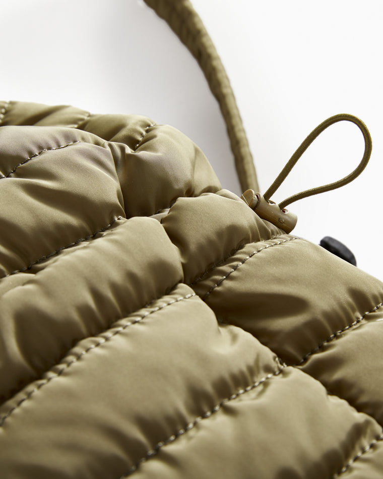 Olive $|& Street Level Puffy Quilted Backpack - Hanger Detail
