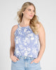 Plus Size Floral Halter Tank