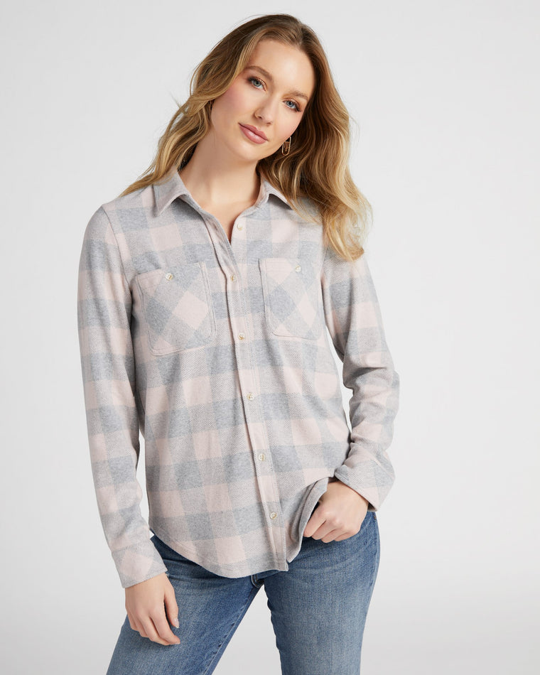 Pink Grey Buffalo $|& Thread & Supply Lewis Plaid Shirt - SOF Front