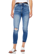 Dark Blue $|& Ceros Jeans High Rise Distressed Ankle Skinny - SOF Front