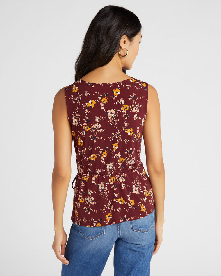 Red/Yellow $|& West Kei Floral Knit Sleeveless Wrap Top - SOF Back