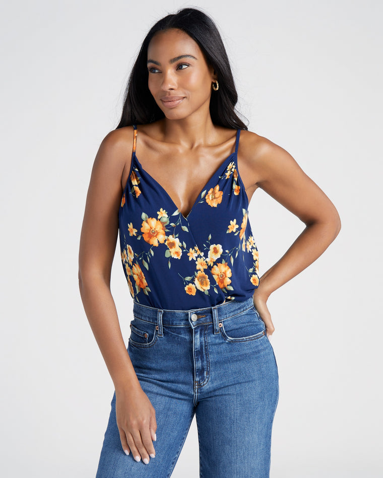 Navy/Orange $|& West Kei Floral Knit Cami - SOF Front