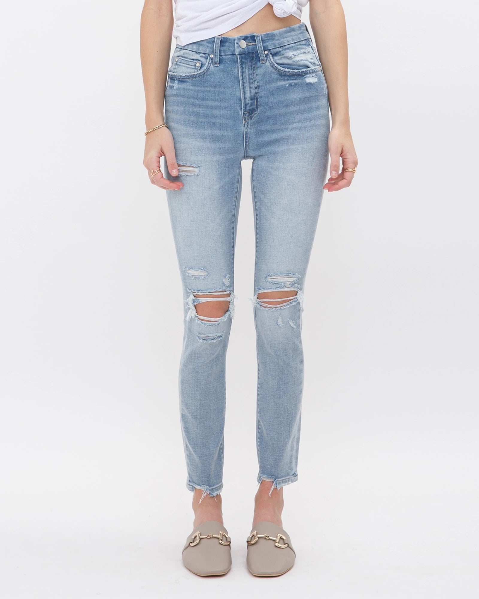 Sagarejo $|& Mica Denim High Rise Skinny Jeans - VOF Front