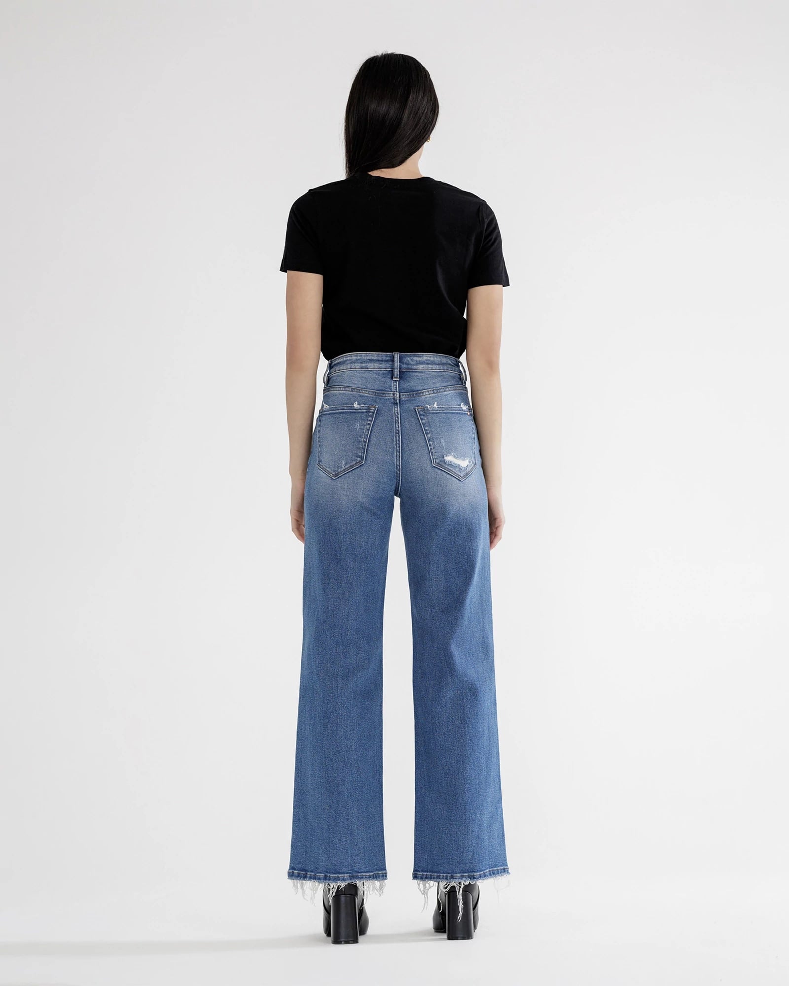 Devaux $|& Mica Denim Super High Rise Wide Leg Jeans - VOF Back
