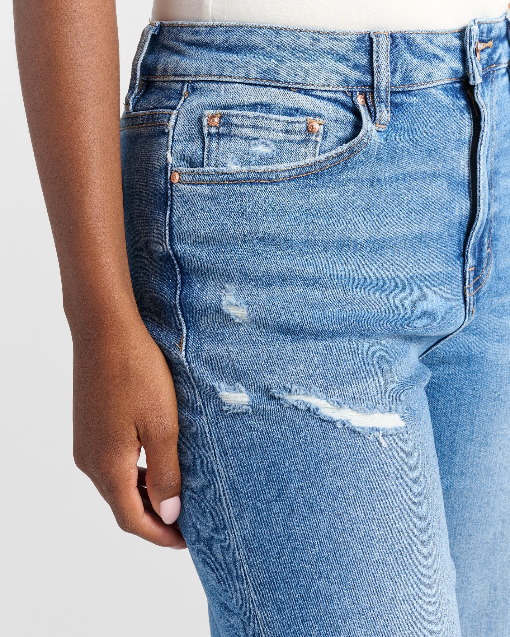 Devaux $|& Mica Denim Super High Rise Wide Leg Jeans - SOF Detail