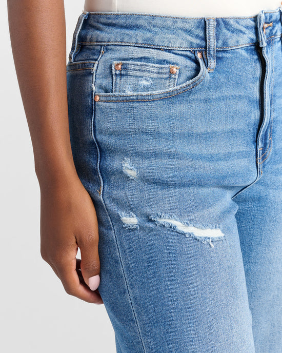 Devaux $|& Mica Denim Super High Rise Wide Leg Jeans - SOF Detail