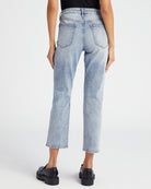 Medium Wash $|& Vigoss Frankie Slim Straight Jeans with Hidden Button Fly - SOF Back