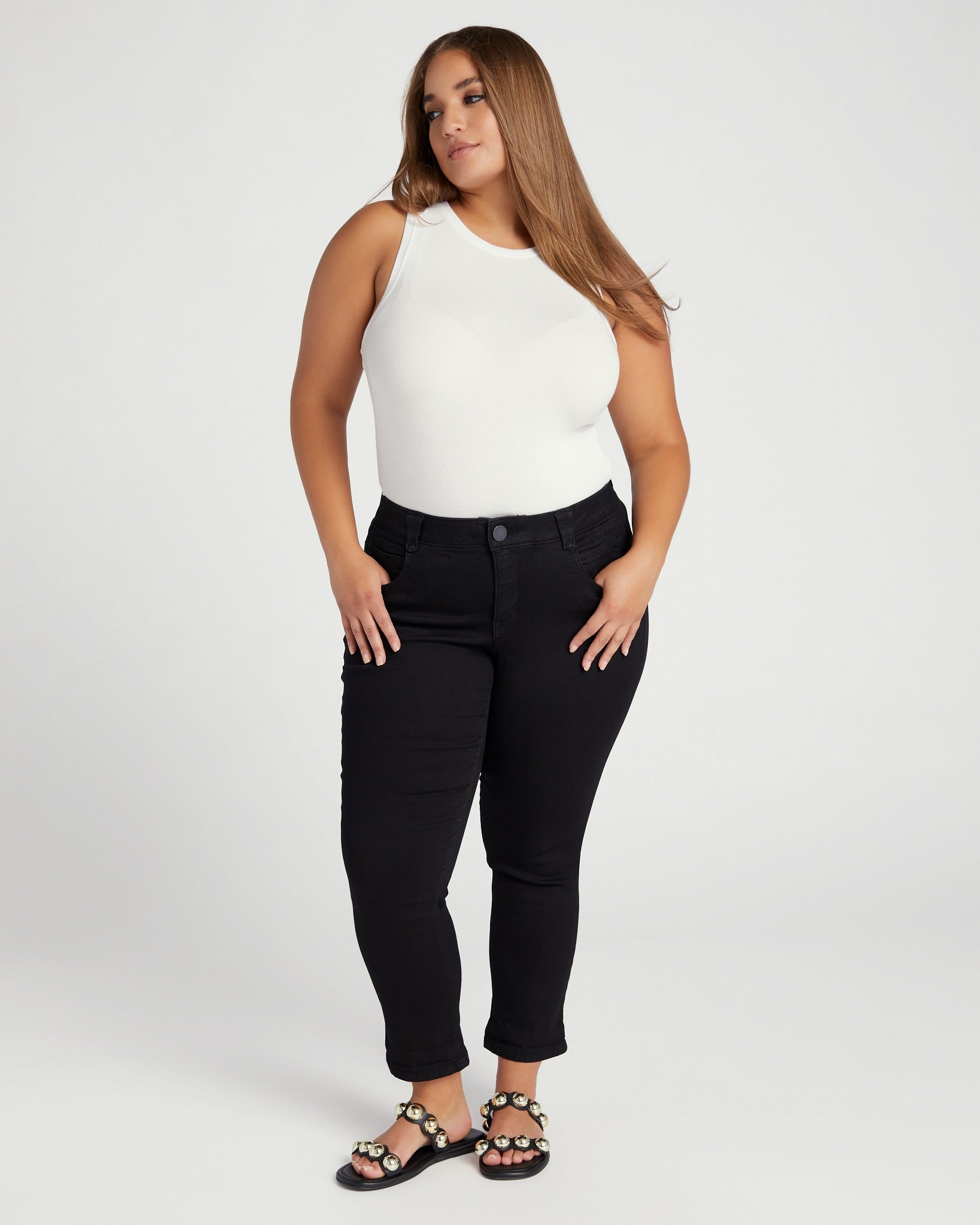 Black $|& Democracy Absolution Ankle Skimmer Jeans - SOF Full Front