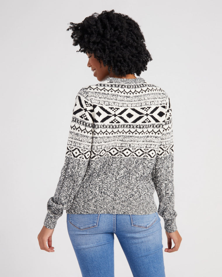 Black/White $|& The Normal Brand Koda Jacquard Sweater - SOF Back