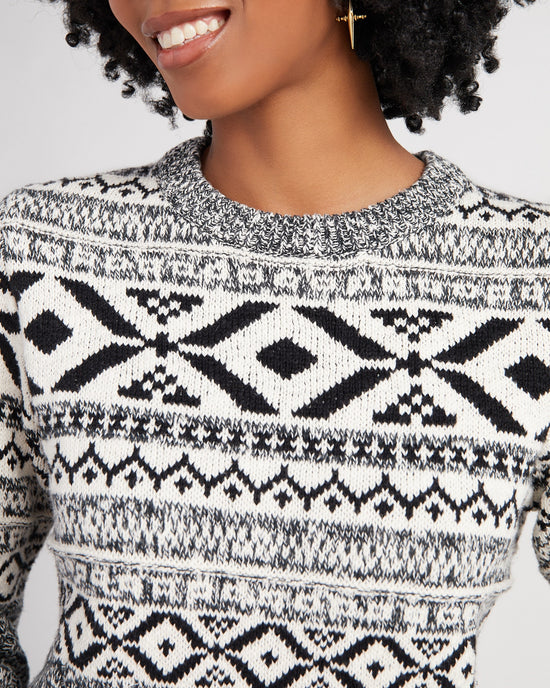 Black/White $|& The Normal Brand Koda Jacquard Sweater - SOF Detail