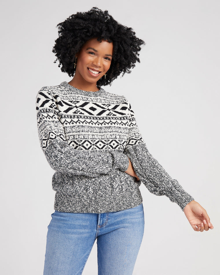 Black/White $|& The Normal Brand Koda Jacquard Sweater - SOF Front
