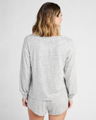 Heather Grey $|& Bobeau Cozy Pullover and Short Set - SOF Back