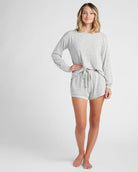 Heather Grey $|& Bobeau Cozy Pullover and Short Set - SOF Front
