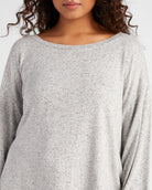 Heather Grey $|& Bobeau Cozy Pullover and Short Set - SOF Detail