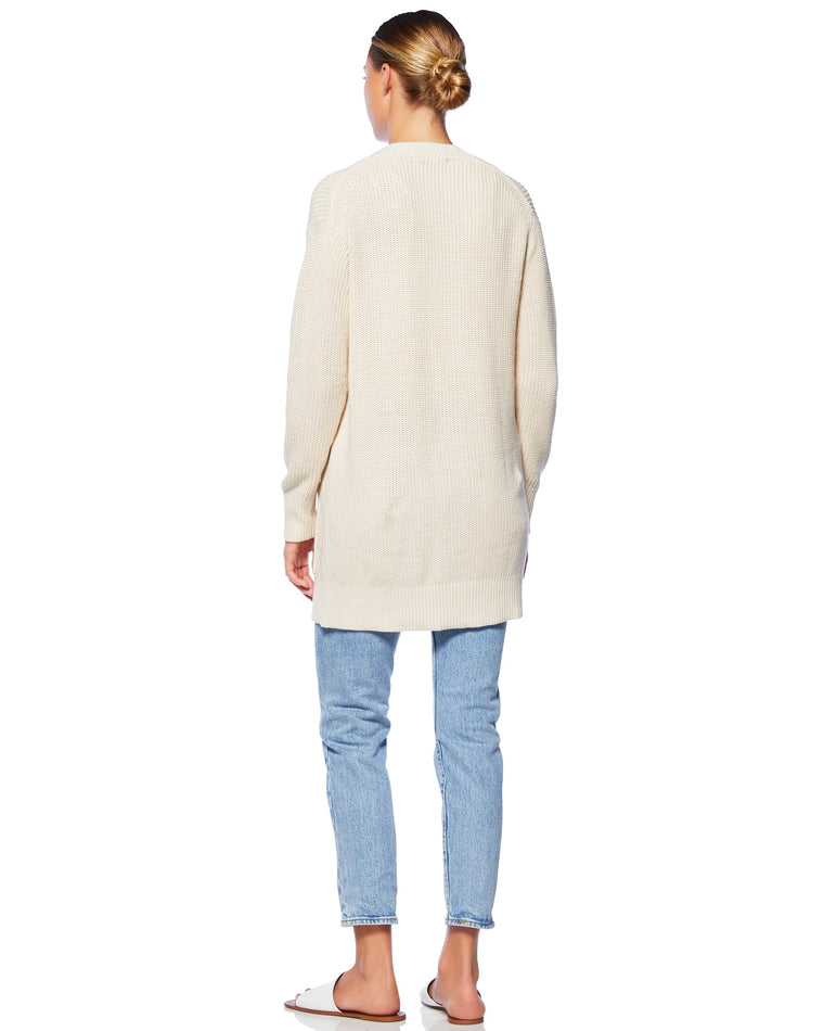 Natural $|& Matty M The Easy Cotton Cardigan - SOF Back