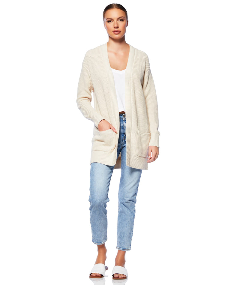 Natural $|& Matty M The Easy Cotton Cardigan - SOF Full Front