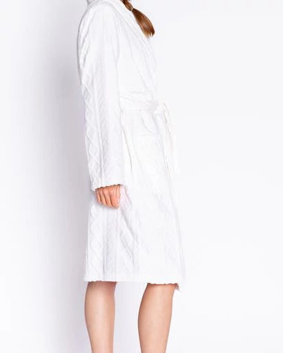 Ivory $|& PJ Salvage Cable Knit Robe - VOF Side