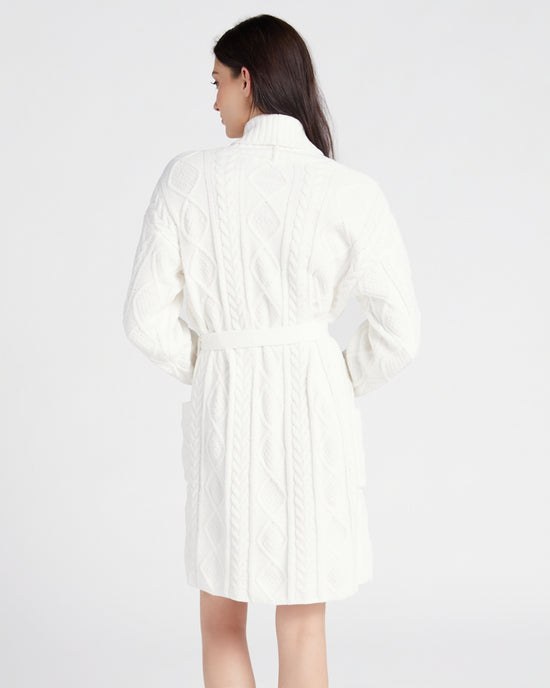 Ivory $|& PJ Salvage Cable Knit Robe - SOF Back