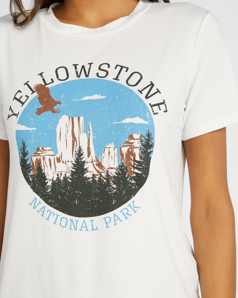 Ivory $|& Polagram Yellowstone National Park Graphic Tee - SOF Detail