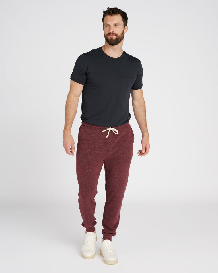Maroon Rust Red $|& Threads 4 Thought Triblend Fleece Jogger - SOF Full Front