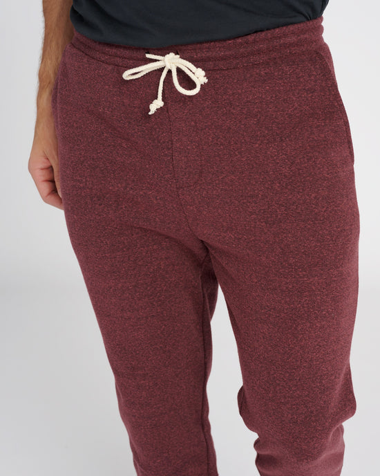 Maroon Rust Red $|& Threads 4 Thought Triblend Fleece Jogger - SOF Detail