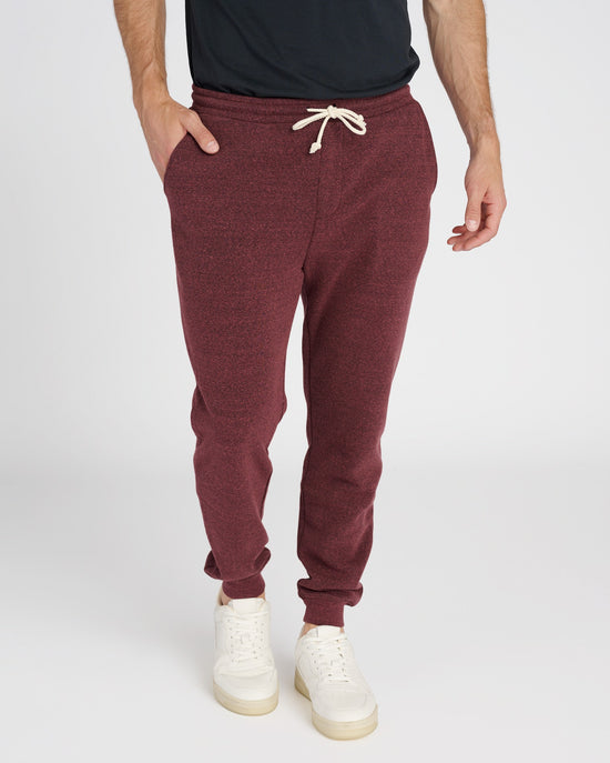 Maroon Rust Red $|& Threads 4 Thought Triblend Fleece Jogger - SOF Front