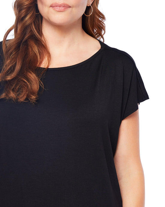 Black $|& 78 & Sunny Brentwood Boat Neck Top - SOF Detail