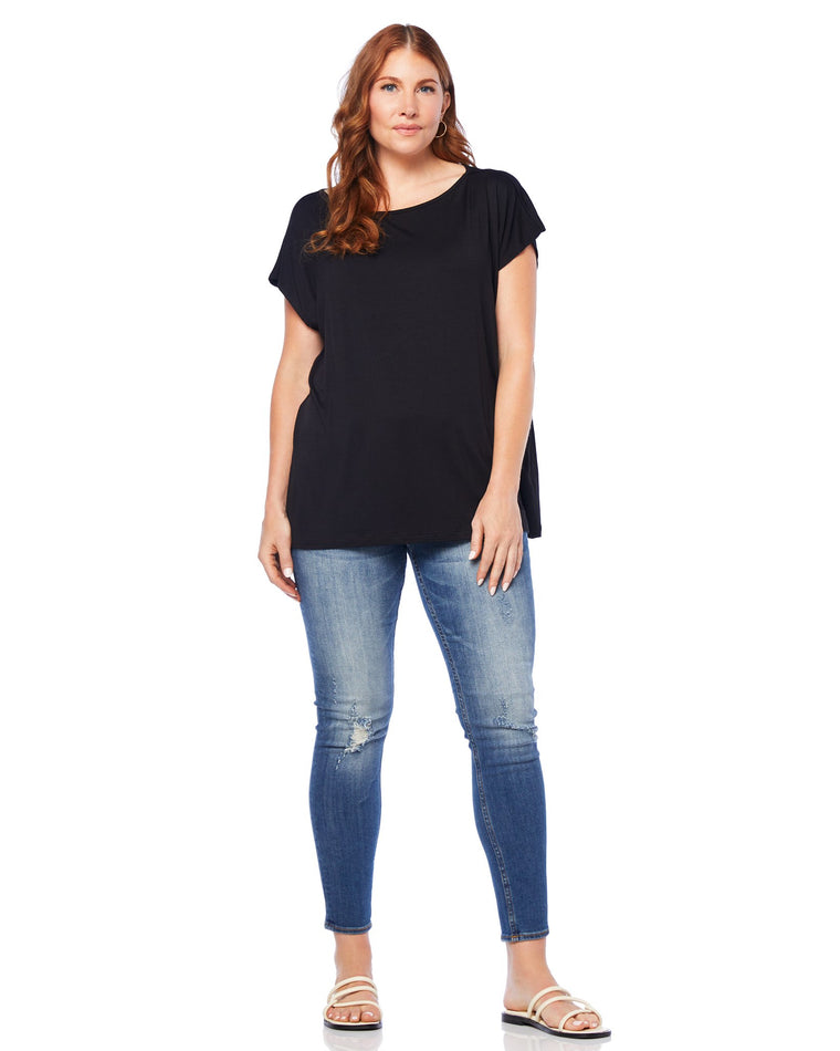 Black $|& 78 & Sunny Brentwood Boat Neck Top - SOF Full Front