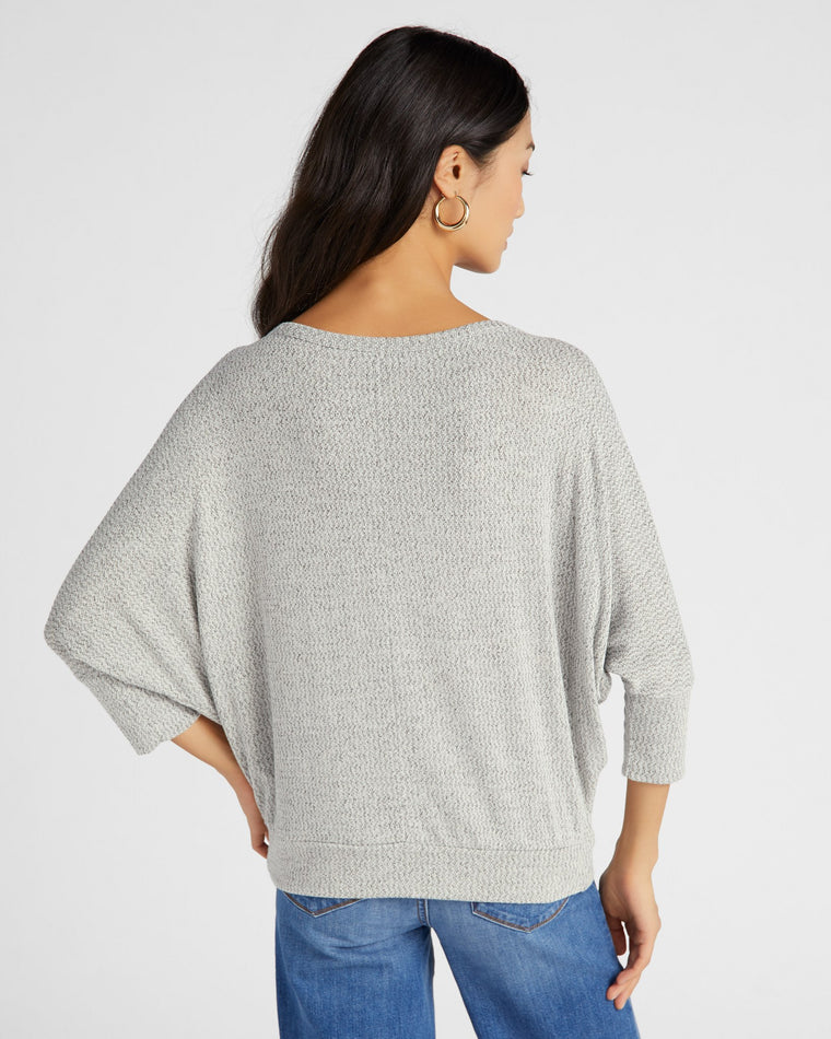 H.Grey $|& W. by Wantable Crepe Hacci 3/4 Dolman Sleeve Top withStitch - SOF Back