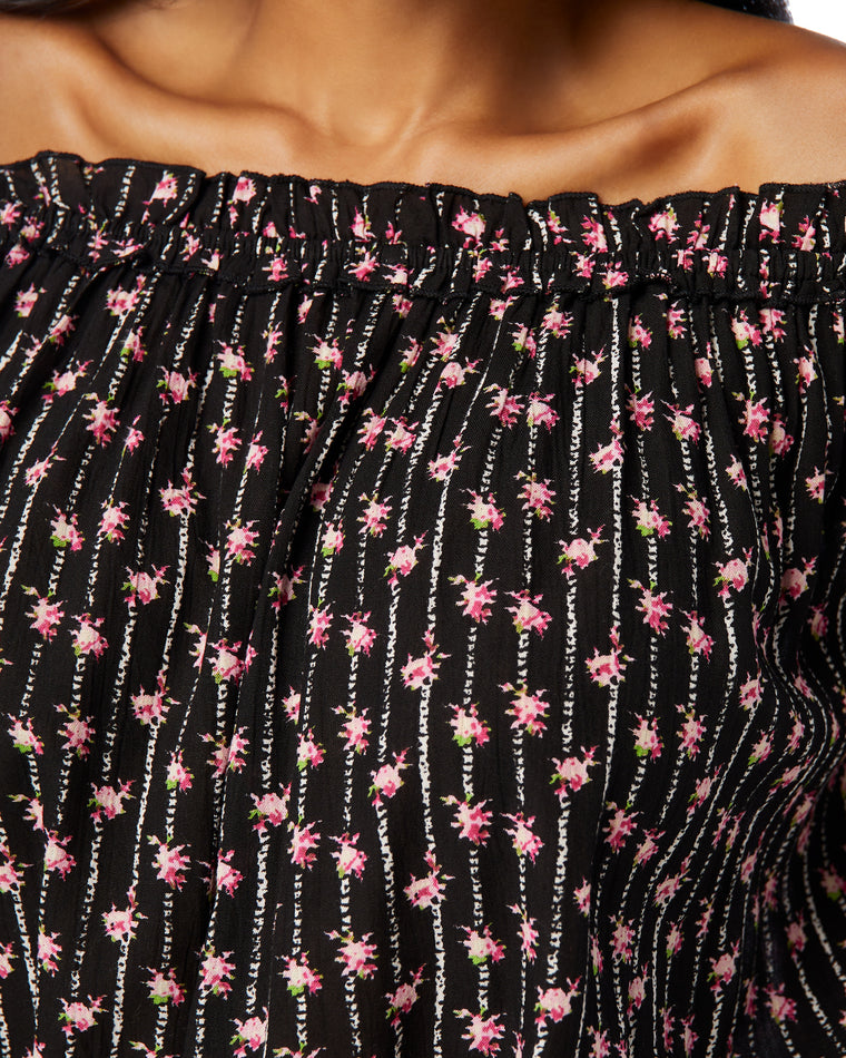 Floral Fancy $|& DEX Printed Off Shoulder Blouse - SOF Detail