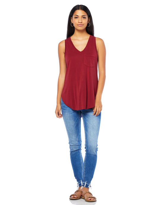Rhubarb $|& Another Love Esther V-Neck Tank - SOF Full Front