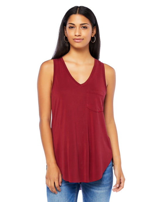 Rhubarb $|& Another Love Esther V-Neck Tank - SOF Front