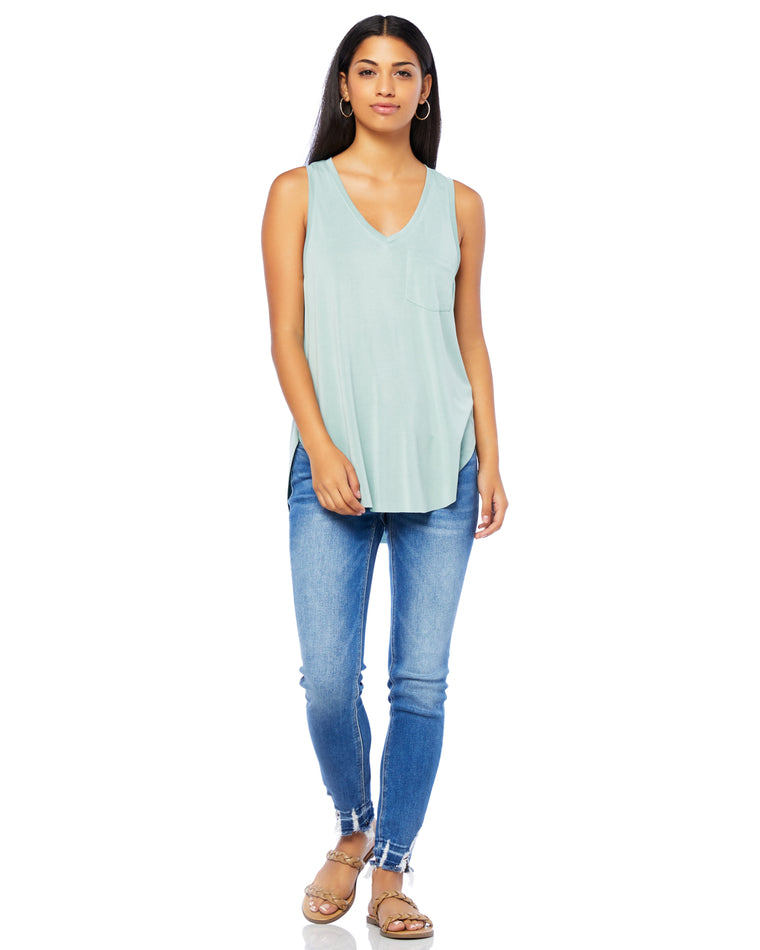Dried Sage $|& Another Love Esther V-Neck Tank - SOF Full Front