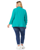 Kelly Green $|& Skies Are Blue Recycled Shirred Sleeve Blazer - SOF Back
