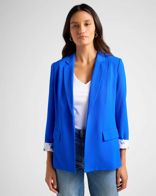 Neon Blue $|& Skies Are Blue Boyfriend Blazer - SOF Front