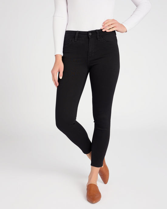 Black $|& Flying Monkey Jeans Mid Rise Crop Skinny - SOF Front