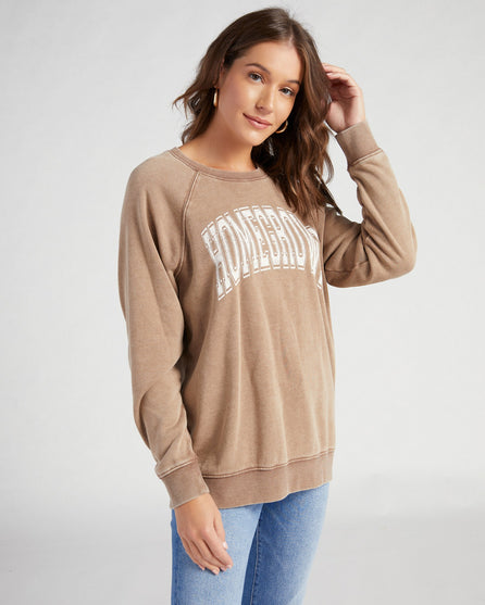 Thread & Supply Homegrown Graphic Sweatshirt for Women in Brown