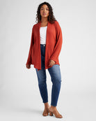 Rust $|& Chris & Carol Hacci Open Front Cardigan - SOF Full Front