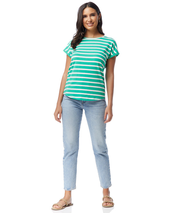 Ming Green $|& b.young Pamila Stripe Jersey T-Shirt - SOF Full Front