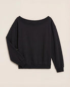 Black $|& SEAS Brooksville One Shoulder Sweatshirt - Hanger Detail