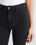 Jet Black $|& Hidden The Happi Raw Hem Flare - SOF Detail