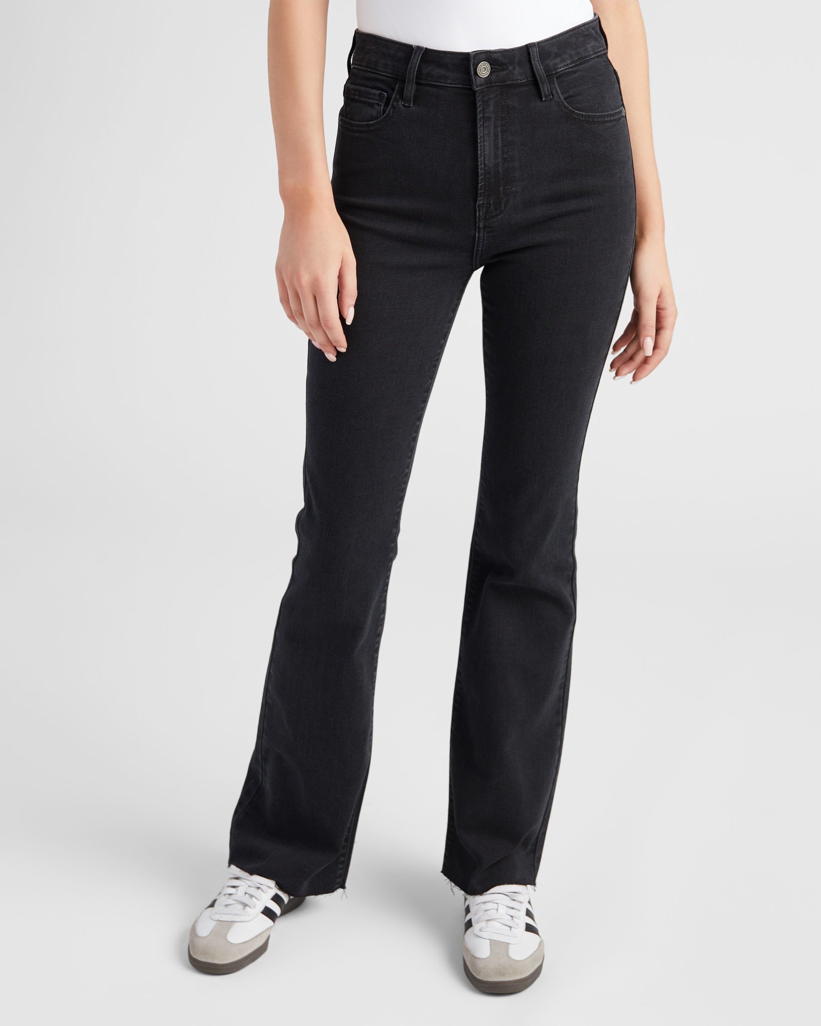 Jet Black $|& Hidden The Happi Raw Hem Flare - SOF Front