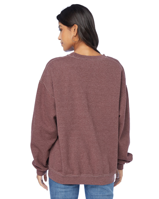 Berry Burgundy $|& Project Social T Cheers Sweatshirt - SOF Back