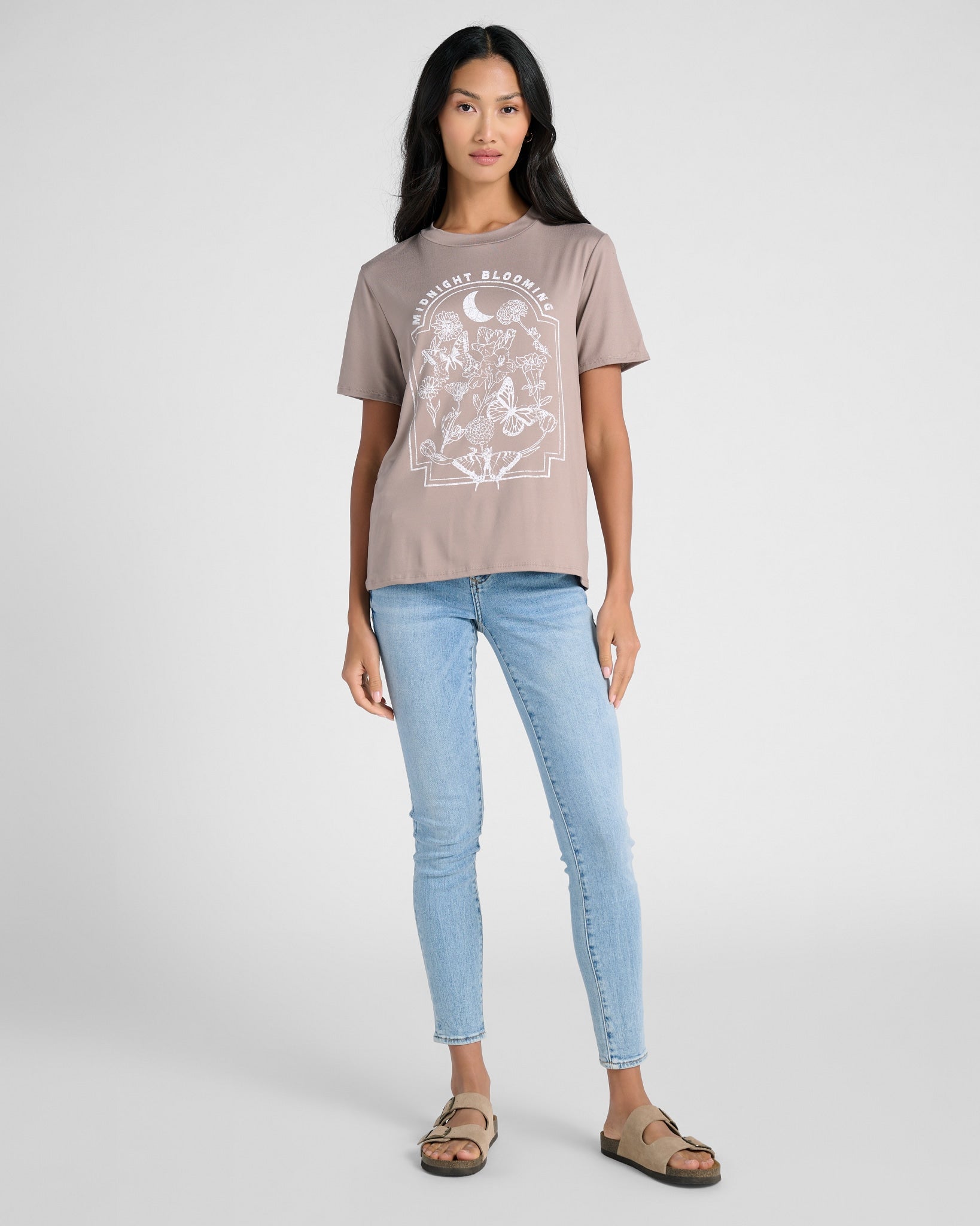 Mocha $|& Polagram Midnight Blooming Graphic Tee - SOF Full Front