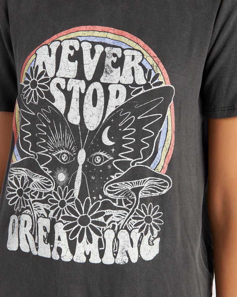 Charcoal $|& Polagram Never Stop Dreaming Graphic Tee - SOF Detail