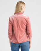 Dusty Rose $|& Skies Are Blue Velvet Blazer - SOF Back