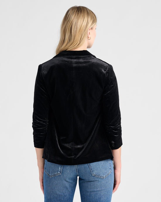 Black $|& Skies Are Blue Velvet Blazer - SOF Back